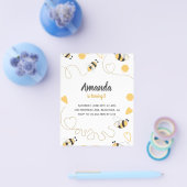 スイートリトルハニービーバースデーパーティーの招待 チラシ (シングル)