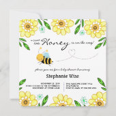 スイートリトルハニービーベビーシャワーフローラ 招待状 (正面)