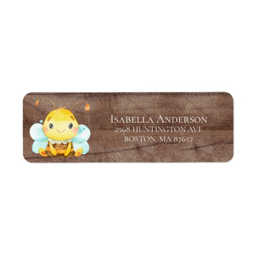 スイートリトルハニービーベビーシャワー住所 シール (正面)