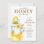 スイートリトルハニービーベビーシャワー招待状 招待状 (正面)