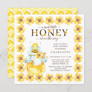 スイートリトルハニービーベビーシャワー招待状 招待状