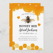 スイートリトルハニービー誕生日パーティー 招待状 (正面/裏面)