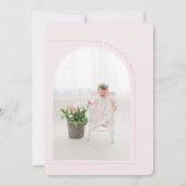 スイートリトルバニーベビーピンクフォト誕生日 招待状 (裏面)