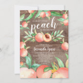 スイートリトルピーチガールズベビーシャワー招待状 招待状 (正面)