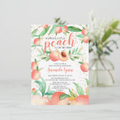 スイートリトルピーチガールズベビーシャワー招待状 招待状 (スタンド正面)