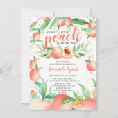 スイートリトルピーチガールズベビーシャワー招待状 招待状 (正面)