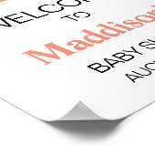 スイートリトルピーチベビーシャワーウェルカム ポスター (角)