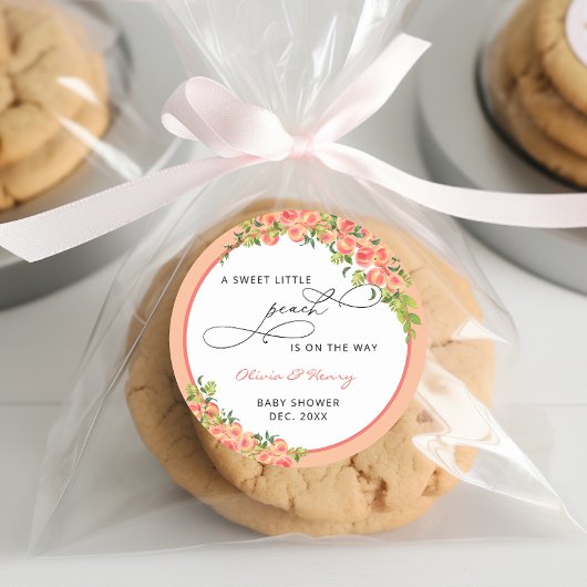 スイートリトルピーチベビーシャワーピーチファズ ラウンドシール