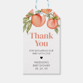 スイートリトルピーチベビーシャワーメッセージカード ギフトタグ