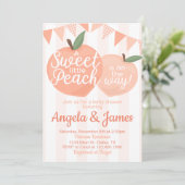 スイートリトルピーチベビーシャワー招待状招待状 招待状 (スタンド正面)