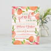 スイートリトルピーチベビーシャワー招待状 招待状 (スタンド正面)