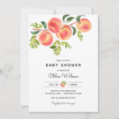 スイートリトルピーチベビーシャワー招待状 招待状 (正面)