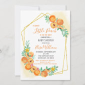 スイートリトルピーチベビーシャワー招待状 招待状 (正面)