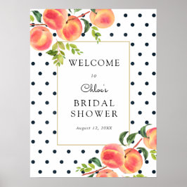 スイートリトルピーチ ブライダルシャワーのお客様用ウェルカムサイン ポスター