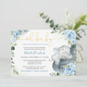 スイートリトルピーナッツボーイエレファントベビーシャワー 招待状 (スタンド正面)