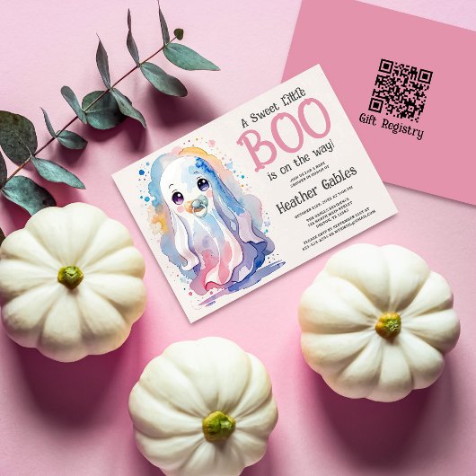 スイートリトルブハロウィーン幽霊ベビーシャワー 招待状