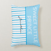 スイートリトルプリンスブルーストライプホワイト名 アクセントクッション (正面(垂直))