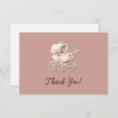 スイートリトルプリンセスベビーシャワーパーソナライズされた サンキューカード (正面/裏面)