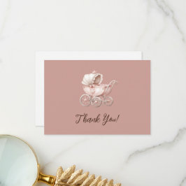 スイートリトルプリンセスベビーシャワーパーソナライズされた サンキューカード