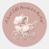 スイートリトルプリンセスベビーシャワー ラウンドシール (正面)