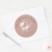スイートリトルプリンセスベビーシャワー ラウンドシール (封筒)