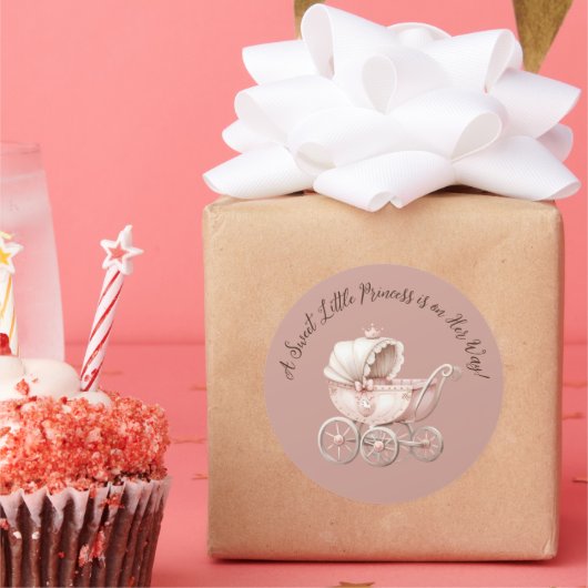スイートリトルプリンセスベビーシャワー ラウンドシール (パーティー)