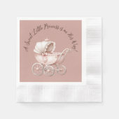 スイートリトルプリンセスベビーシャワー 縁ありカクテルナプキン (正面)
