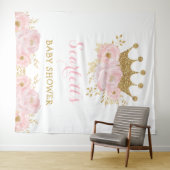 スイートリトルプリンセス赤面フローラ金ゴールドクラウンベビー タペストリー (インサイチュ(横))