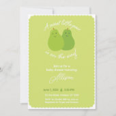 スイートリトルペア梨をテーマにした双子ベビーシャワー 招待状 (正面)