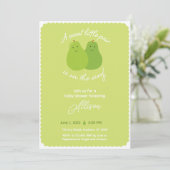 スイートリトルペア梨をテーマにした双子ベビーシャワー 招待状 (スタンド正面)