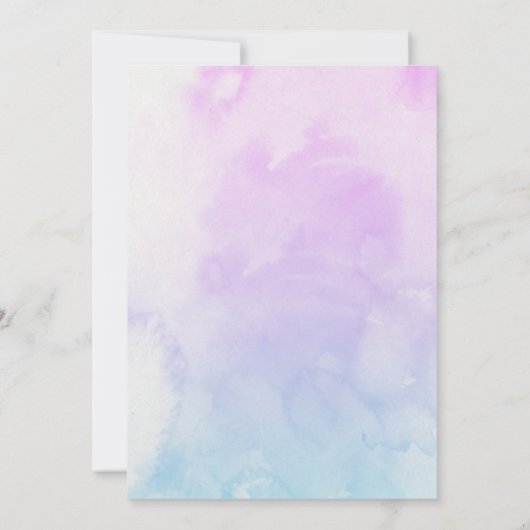 スイートリトルマーメイド パステルガール ベビーシャワー 招待状 (裏面)