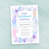 スイートリトルマーメイド パステルベイビーガールシャワー 招待状