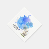 スイートリトルラムブルーアジサイ風船 スタンダードカクテルナプキン (角)