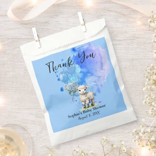 スイートリトルラムブルーアジサイ風船 フェイバーバッグ (クリップ留めされた状態)