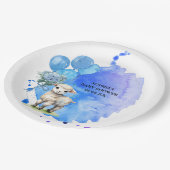 スイートリトルラムブルーアジサイ風船 ペーパープレート (アングル)