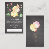 スイートリトルラムベビーシャワーおむつラッフルチケット エンクロージャーカード (正面/裏面)