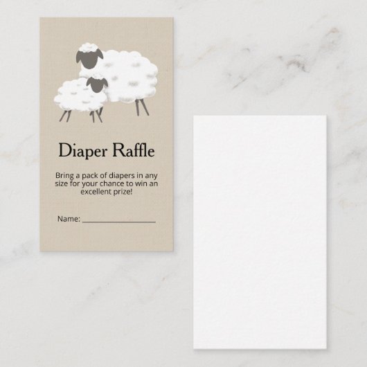 スイートリトルラムベビーシャワーラッフルチケット 名刺 (正面/裏面)