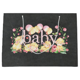 スイートリトルラムベビーシャワー・新生児抱き枕 ラージペーパーバッグ