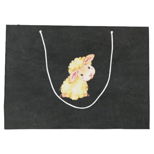 スイートリトルラムベビーシャワー・新生児抱き枕 ラージペーパーバッグ (裏面)