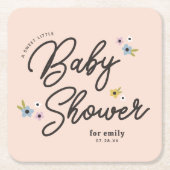 スイートリトルレディデイジーライトピンクベビーガール スクエアペーパーコースター (正面)