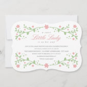 スイートリトルレディーベビーシャワー招待状 招待状 (正面)