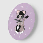 スイートリトル子猫 ラージ壁時計 (傾斜)
