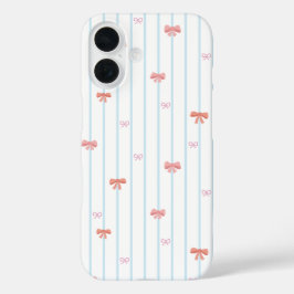スイートリボンストライプiPhoneケース iPhone 16ケース