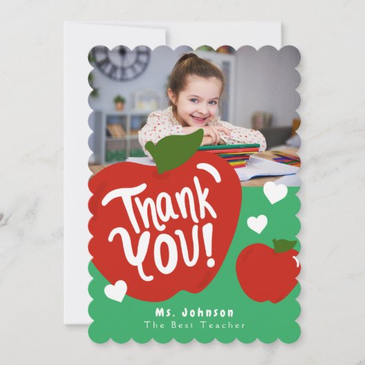 スイートリンゴ先生フォトグリーティングカード サンキューカード (正面)