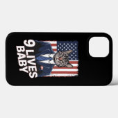 スイートルームのトランプヘアの猫 アメリカ国旗 9つの命 Case-Mate iPhoneケース (裏面 (横))