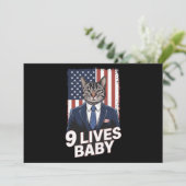 スイートルームのトランプヘアーの猫 アメリカ国旗 9つの命 招待状 (スタンド正面)