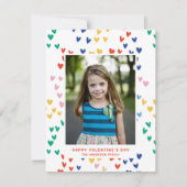 スイートレインボーハートバレンタインデーの写真カード シーズンカード (正面)