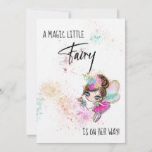 *~*スイートレインボーフェアリー赤ちゃんシャワー招待状