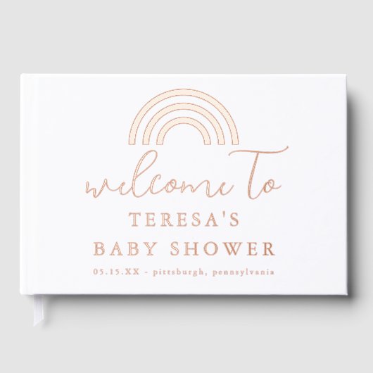 スイートレインボーベビーシャワーへようこそ ゲストブック (正面)