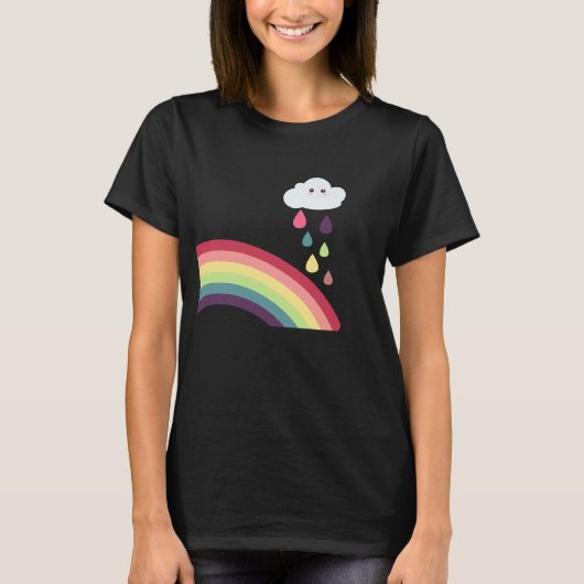スイートレインボー妊婦の&クラウドTシャツ Tシャツ (正面)